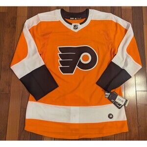Adidas Philadelphia Flyers Embroidered Hockey Jersey Orange Home Size 46 NWT